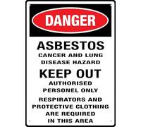 Danger Asbestos Cancer And Lung Disease Hazard 8 X 12 Inches Rust Free Aluminum - Uv Protected, Waterproof, Weatherproof And Fade Resistant - 4 Pre-Drilled Holes