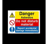 Danger asbestos - Do not disturb Sticker/Self Adhesive Sign (MP30) - Danger, Caution, Flammable, Ear Protection, No Smoking, Harness, Men at work