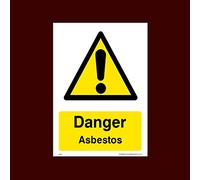 Danger Asbestos Plastic Sign (WG51) - Men Working, Very Hot Water, Mind Head, Mind Step, Water, Hot, Vehicles, Fragile Roof