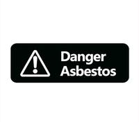 Danger Asbestos Sign Stickers, 10X3 Inch Acrylic Plaque With Strong Adhesives For Door Office Business Outdoor, White Letters On Black Background