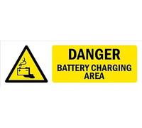 Danger, Battery Charging Area, warning sign - 3mm Aluminium sign (300mm x 100mm)