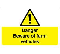 Danger Beware of farm vehicles Sign - 300x200mm - A4L