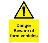 Danger Beware of farm vehicles Sign - 300x400mm - A3P