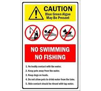 Danger, Blue-Green Algae May Be Present - 3mm Aluminium sign (400mm x 300mm)