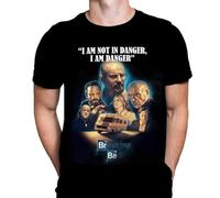 Danger Breaking Bad Mens T-Shirt Crime Drama Print, Black Cotton T-Shirt, Movie Poster Tee