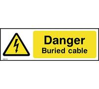 Danger Buried Cable Sign - 150mm x 50mm - Self Adhesive Sticker (WEH19)