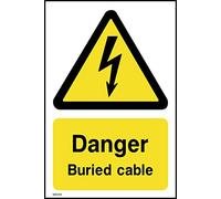 Danger Buried Cable Sign - 75mm x 100mm - Self Adhesive Sticker (WEH51)