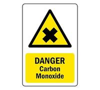 Danger Carbon monoxide safety sign - Self adhesive sticker (200mm x 150mm)