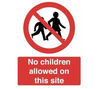 Danger Caution No Children Allowed On This Site Health & Safety Warning Sign Self Adhesive Sticker A4 297mm x 210mm