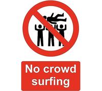 Danger Caution No Crowd Surfing Warning Sign Notice Sticker Sign Self Adhesive Gloss Decal Sticker 160mm x 125mm V2