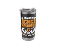 Danger CNC Machinist Thinking in Progress Machine Operator Stainless Steel Insulated Tumbler