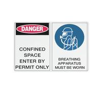 Danger Confined Space Enter By Permit Only Breathing Apparatus Sign 12 X 8 Inches Aluminum Sign Reflective - Uv Protected, Waterproof, Weatherproof And Fade Resistant - 4Pre-Drilled Holes