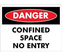 Danger Confined Space No Entry Warning Metal Sign Tin Signs Aluminum Plaque for Outdoors Use Yard Farm Fence Home Wall Decor 8x12 inch