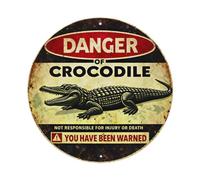 Danger Crocodile Aluminium Sign 20x20cm