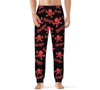 Danger Death Skull Head Comfortable Pyjamas Bottoms for Men Casual Lounge Pants Elastic Waist Pjs Trousers 4XL