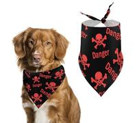 Danger Death Skull Head Cute Dog Bandana Triangle Adjustable Washable Cat Scarf Pet Accessories