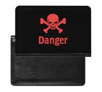 Danger Death Skull Head Slim Passport Holder Credit Card Cover Travel Essentials Wallet