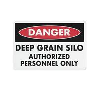 Danger Deep Grain Silo Authorized Personnel Sign 12 X 8 Inches Reflective Aluminum Metal Warning Signage With Symbol For Indoor Outdoor Use