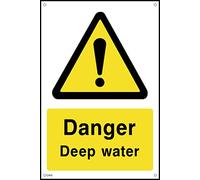 Danger Deep Water Sign - 150mm x 200mm - 3mm Metal Composite Drilled Sign (CA12)