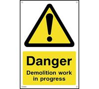 Danger Demolition Work in Progress Sign- 300mm x 400mm - 3mm Metal Composite Drilled Sign (CSS3)
