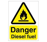 Danger diesel fuel sign 150mm x 200mm Self adhesive vinyl sticker Warns the public of dangerous flammable substances (1)