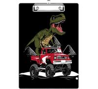 Danger Dinosaur Car Race Clipboard, Cute Decorative Clip Board with Metal Clip Pretty Plastic Clipboards A4 Standard Size 12.6" X 8.9" for Kids, Teacher, Students, Nurses & Office