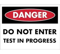 Danger Do Not Enter Test In Progress Warning Metal Sign Tin Signs Aluminum Plaque for Outdoors Use Yard Farm Fence Home Wall Decor 8x12 inch