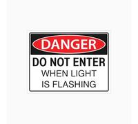DANGER DO NOT ENTER WHEN LIGHT IS FLASHING Sign Metal Tin Sign 8 x 12 inch for Industrial & Commercial Series