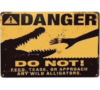Danger do NOT Feed The Alligators Reproduction Metal Sign 8 x 12