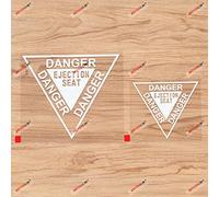 Danger Ejection Seat Warning Decal Vinyl Sticker - 2 Pack White, 10.2cm, 15.2cm No Background