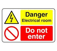Danger Electrical Room - safety sign - High tack self-adhesive sticker (150mm x 100mm) Viewing Distance within 3m.