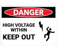 Danger Enclosure Must Not Be Entered Contains High Voltage Sign Metal Signs Aluminum Sign Pre-Drilled Holes For Easy Mountingdoor Or Outdoor Use For Fence Door Or Gate 8×12 INCH