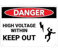 Danger Enclosure MustBe Entered Contains High Voltage Wall Sign For Business 8"X12" Rust Free Aluminum Uv Printed,4 Pre Drilled Holes.Durable/Weatherproof