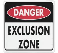 Danger Exclusion Zone Metal Tin Sign Aluminum Warning Signs For Indoor & Outdoor Yard Lawn Sign Home Decor 12x16 inch