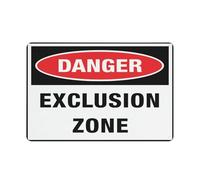 Danger - Exclusion Zone Sign 12 X 8 Inches Aluminum Sign - Uv Protected, Waterproof, Weatherproof And Fade Resistant - 4Pre-Drilled Holes
