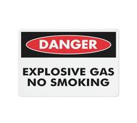 Danger Explosive Gas No Smoking Sign 12 X 8 Inches Reflective Aluminum Metal Warning Signage With Symbol For Indoor Outdoor Use