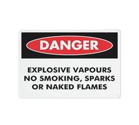 Danger Explosive Vapours No Smoking Sparks Or Naked Flames Sign 12 X 8 Inches Aluminum Sign Reflective - Uv Protected, Waterproof, Weatherproof And Fade Resistant - 4Pre-Drilled Holes