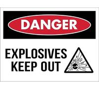 Danger Explosives Keep Out Symbol Sign Safety Restriction Alert Attention Caution Warning Notice Aluminum Metal Tin Sign Plate 8×12 Inch