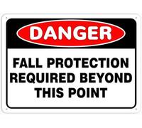 Danger Fall Required Beyond This Point Warning Metal Sign Tin Signs Aluminum Plaque for Outdoors Use Yard Farm Fence Home Wall Decor 8x12 inch