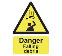 Danger Falling Debris Warning Health & Safety Sign Self Adhesive Sticker A4 297mm x 210mm*