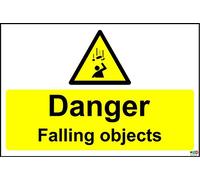 Danger Falling Objects Safety Sign - 1.2mm Rigid Plastic 300mm x 200mm