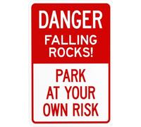 Danger Falling Rocks Park At Your Own Risk Metal Warning, Cautions Security Tin, Poster Home Bar Kitchen Coffee Man Cave Garage Wall Decor Art 5.5x8 Inch