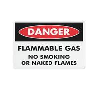 Danger Flammable Gas No Smoking Or Naked Flames Sign Warning Sticker-Security Sign Outdoor Sign 12x16 inches