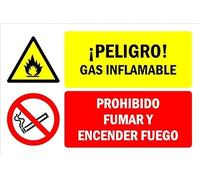 Danger! Flammable gas, no smoking or naked lights SP084 - Self adhesive sticker (200mm x 150mm)