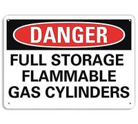 Danger Full Storage Flammable Gas Cylinders Sign Aluminum Metal Sign 5.5 X 8 Inch Wall Decor,Indoor/Outdoor use