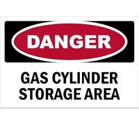 Danger, Gas cylinder storage area, safety sign - 1mm flexible Plastic sign (300mm x 200mm)