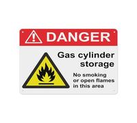 Danger Gas Cylinder Storage No Smoking Open Aluminum Tin Warning Signs For Home Outdoor Garden 8x12 Inch