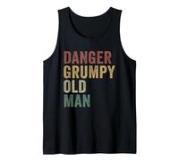 Danger Grumpy Old Man Funny Sarcastic Grandpa Fathers Day Tank Top
