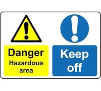 Danger Hazardous Area Keep Off Safety Sign - 1mm Plastic Sign (200mm x 150mm)