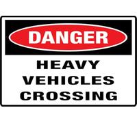 Danger - Heavy Vehicles Crossing Sign Sign for Door Or Wall, Easy Installation, Premium Acrylic Design for Your Home Office/Business